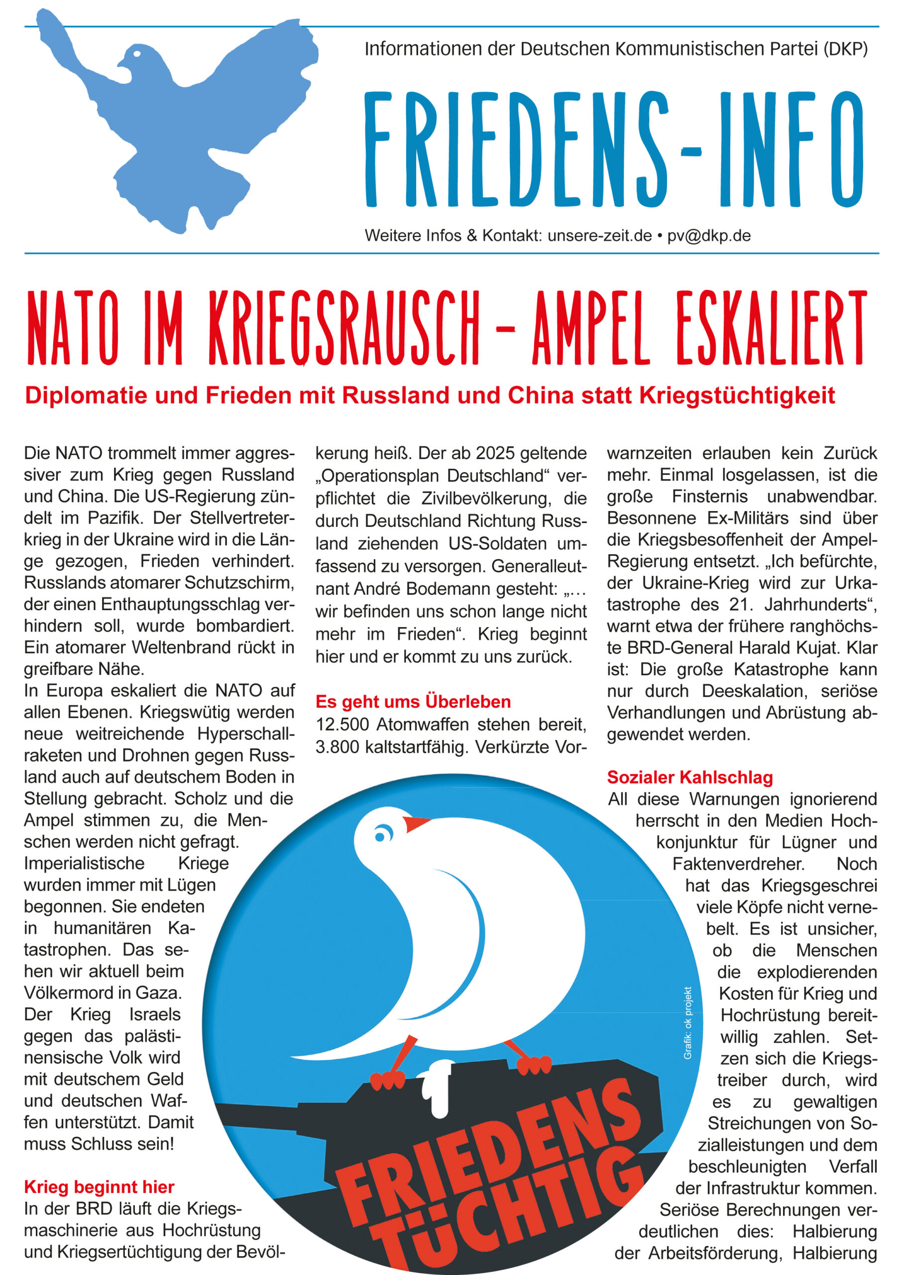 DKP-Information Friedens-Info: NATO im Kriegsrausch – Ampel eskaliert (PDF, 2.65 MB)